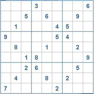 Mời các bạn thử sức với ô số Sudoku 2072 mức độ Khó 1