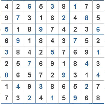 Mời các bạn thử sức với ô số Sudoku 2078 mức độ Khó 1