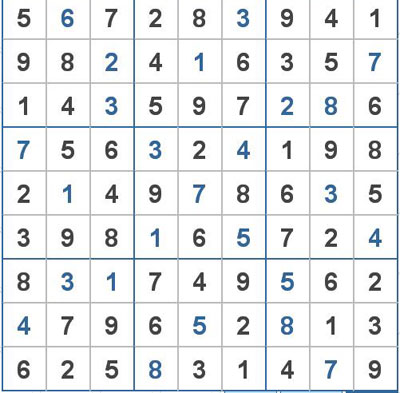 Mời các bạn thử sức với ô số Sudoku 2081 mức độ Khó 1