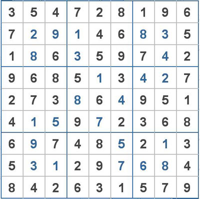 Mời các bạn thử sức với ô số Sudoku 2084 mức độ Khó