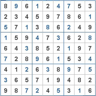 Mời các bạn thử sức với ô số Sudoku 2092 mức độ Khó 1