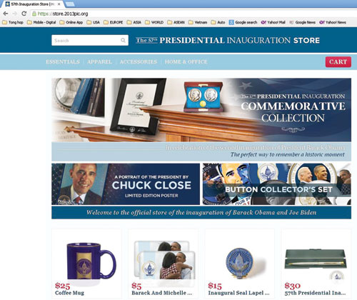 Cửa hàng đồ lưu niệm trực tuyến về ông Obama