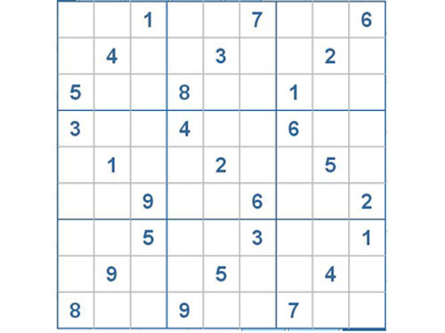 Mời các bạn thử sức với ô số Sudoku 2217 mức độ Khó