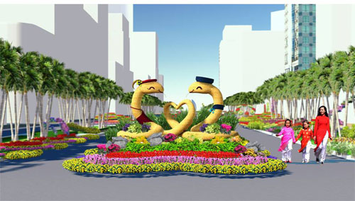 Biểu tượng cặp đôi rắn ở đường hoa 2013