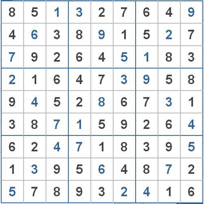 Mời các bạn thử sức với ô số Sudoku 2215 mức độ Khó 1