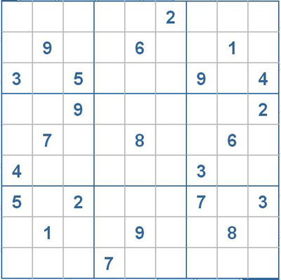 Mời các bạn thử sức với ô số Sudoku 2221 mức độ Khó 1