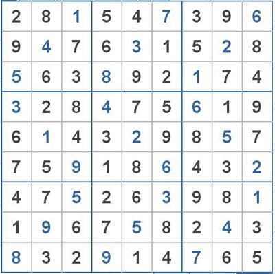 Mời các bạn thử sức với ô số Sudoku 2224 mức độ Khó 1