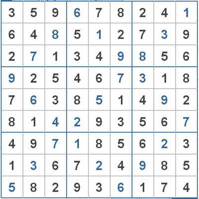 Mời các bạn thử sức với ô số Sudoku 2227 mức độ Khó 1