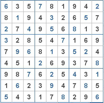 Mời các bạn thử sức với ô số Sudoku 2233 mức độ Khó 1