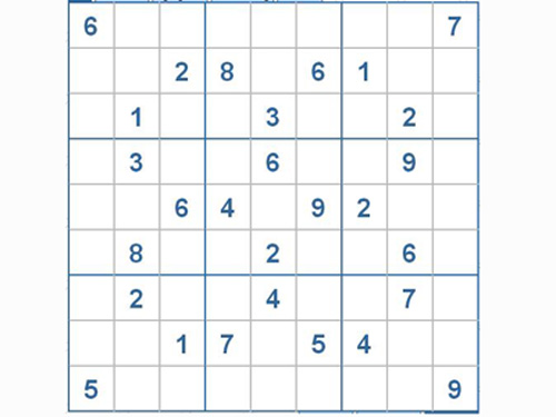 Mời các bạn thử sức với ô số Sudoku 2491 mức độ Khó d