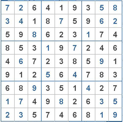 Mời các bạn thử sức với ô số Sudoku 2474 mức độ Khó 1