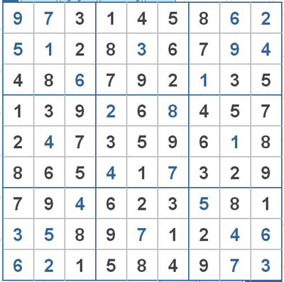 Mời các bạn thử sức với ô số Sudoku 2480 mức độ Khó 1