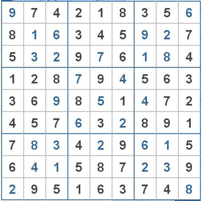 Mời các bạn thử sức với ô số Sudoku 2483 mức độ Khó 1