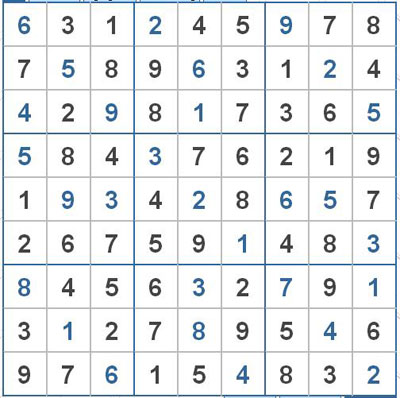 Mời các bạn thử sức với ô số Sudoku 2486 mức độ Khó 1