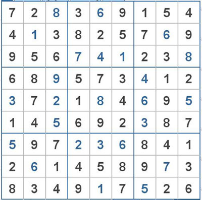 Mời các bạn thử sức với ô số Sudoku 2492 mức độ Khó 1