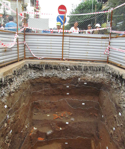 Khu vực Ô Chợ Dừa - đàn Xã Tắc: Ba hố khai quật đều phát hiện di vật 1