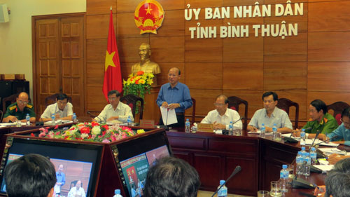 Cuộc họp chống bão Hải Yến của Bình Thuận kéo dài đến 16 giờ 30 ngày 8.11 