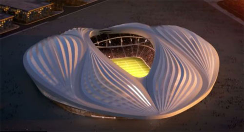 Thiết kế 'lạ' của sân vận động Al-Wakrah - Ảnh: YouTube