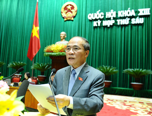 Chủ tịch Quốc hội Nguyễn Sinh Hùng phát biểu tại phiên bế mạc 