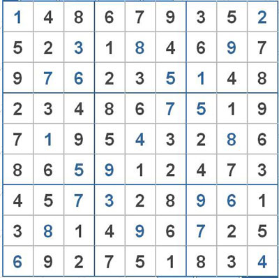 Mời các bạn thử sức với ô số Sudoku 2528 mức độ Khó 1