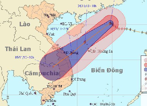 Bão số 12 đổi hướng đi vào Thừa Thiên Huế đến Bình Định