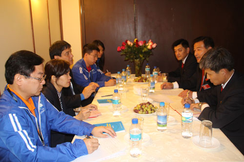 Lãnh đạo Đoàn Thanh niên cộng sản Hồ Chí Minh tiếp đón Lãnh đạo Đoàn Thanh niên XHCN Kim Nhật Thành ngày 8.12