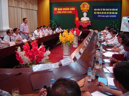 Ông Huỳnh Phong Tranh làm việc với tỉnh Vĩnh Long ngày 16.12