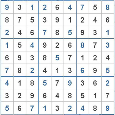 Mời các bạn thử sức với ô số Sudoku 2537 mức độ Khó 1