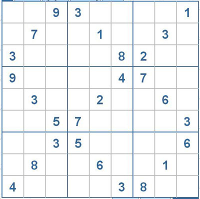 Mời các bạn thử sức với ô số Sudoku 2540 mức độ Khó 1