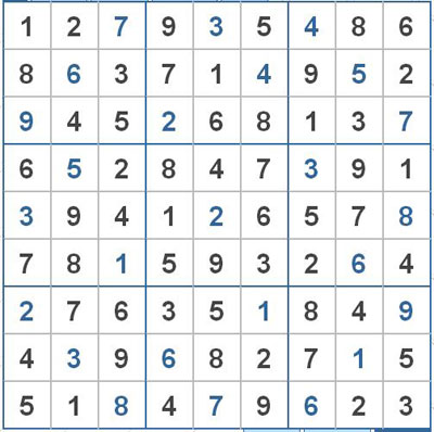 Mời các bạn thử sức với ô số Sudoku 2540 mức độ Khó 2