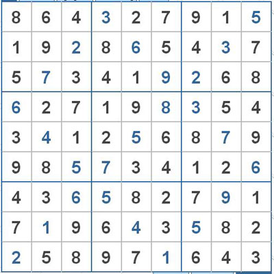 Mời các bạn thử sức với ô số Sudoku 2548 mức độ Khó 1