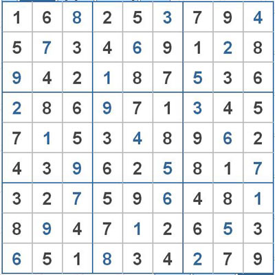 Mời các bạn thử sức với ô số Sudoku 2552 mức độ Rất khó 2