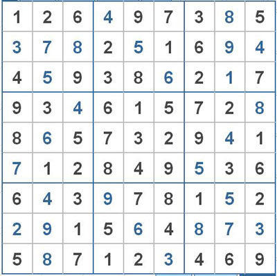 Mời các bạn thử sức với ô số Sudoku 2554 mức độ Khó 1