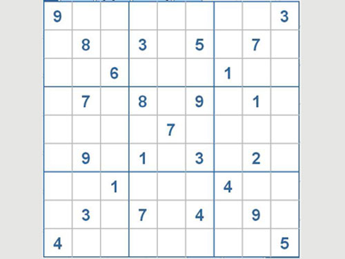 Mời các bạn thử sức với ô số Sudoku 2238 mức độ Khó