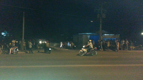 Hiện trường vụ án trên đường Hồ Thị Hương tối ngày 16.2