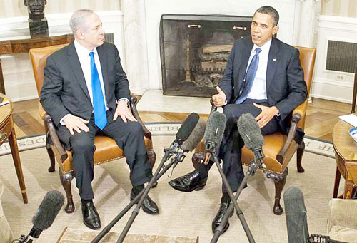 Tổng thống Obama (phải) gặp gỡ Thủ tướng Netanyahu tại Nhà Trắng vào tháng 5.2012