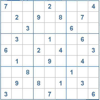 Mời các bạn thử sức với ô số Sudoku 2237 mức độ Rất Khó