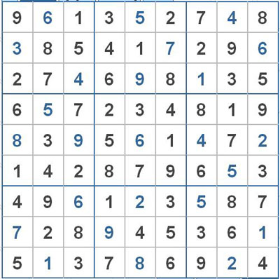Mời các bạn thử sức với ô số Sudoku 2237 mức độ Rất Khó 1