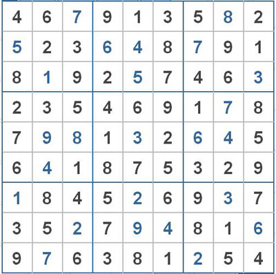 Mời các bạn thử sức với ô số Sudoku 2239 mức độ Khó 1
