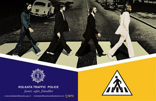 Dùng ảnh của The Beatles quảng bá an toàn giao thông