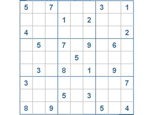 Mời các bạn thử sức với ô số Sudoku 2273 mức độ Khó
