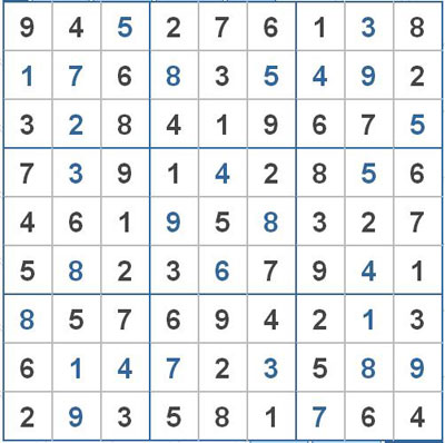 Mời các bạn thử sức với ô số Sudoku 2259 mức độ Khó 1
