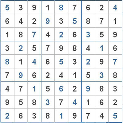 Mời các bạn thử sức với ô số Sudoku 2268 mức độ Khó 1