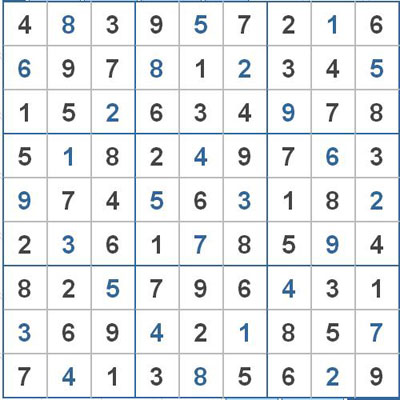 Mời các bạn thử sức với ô số Sudoku 2271 mức độ Khó 1