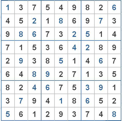 Mời các bạn thử sức với ô số Sudoku 2274 mức độ Khó 1