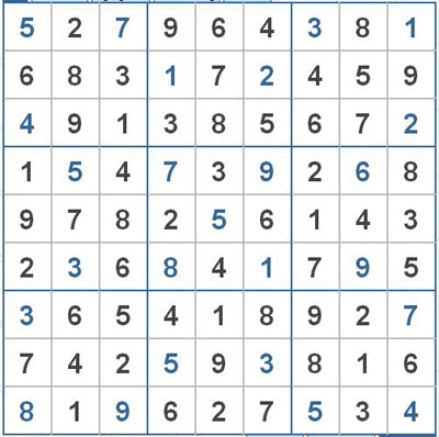 Mời các bạn thử sức với ô số Sudoku 2280 mức độ Khó 1