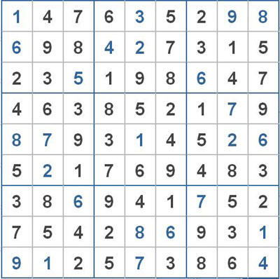 Mời các bạn thử sức với ô số Sudoku 2283 mức độ Khó 1