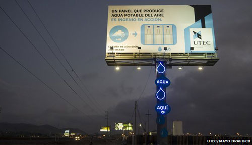 Panô quảng cáo biến không khí thành nước sạch