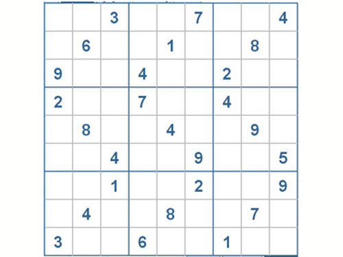 Mời các bạn thử sức với ô số Sudoku 2307 mức độ Rất Khó
