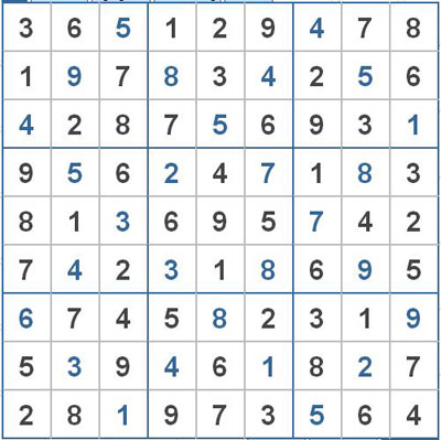 Mời các bạn thử sức với ô số Sudoku 2290 mức độ Khó 1